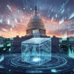 Stylized ballot box with digital data flows, symbolizing the 2026 election's influence on federal policy.