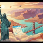 Iconic US landmarks symbolizing future travel opportunities and time-sensitive bookings.