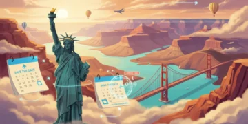 Iconic US landmarks symbolizing future travel opportunities and time-sensitive bookings.