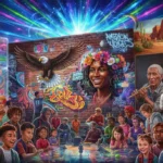 Dynamic collage of American art and expression in 2026, showcasing diverse creative forms and digital influences.