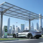 Electric vehicle charging, symbolizing new EPA emissions standards