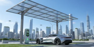 Electric vehicle charging, symbolizing new EPA emissions standards