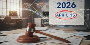 Gavel on tax documents with 2026 calendar, symbolizing federal tax law changes