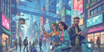 Diverse generations interacting with modern technology and products, symbolizing evolving consumer trends in 2026.