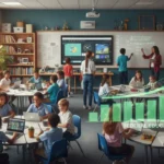 Diverse K-12 students in a modern classroom benefiting from new federal education funding