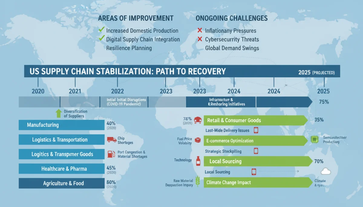 Infographic detailing projected supply chain recovery timeline