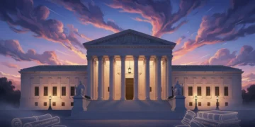 Supreme Court building bathed in twilight, representing the gravity of upcoming judicial review cases.