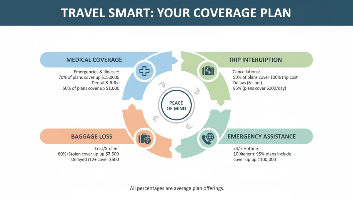Infographic detailing essential components of a robust travel insurance plan
