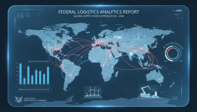 Infographic showing US supply chain resilience with data points and global connections